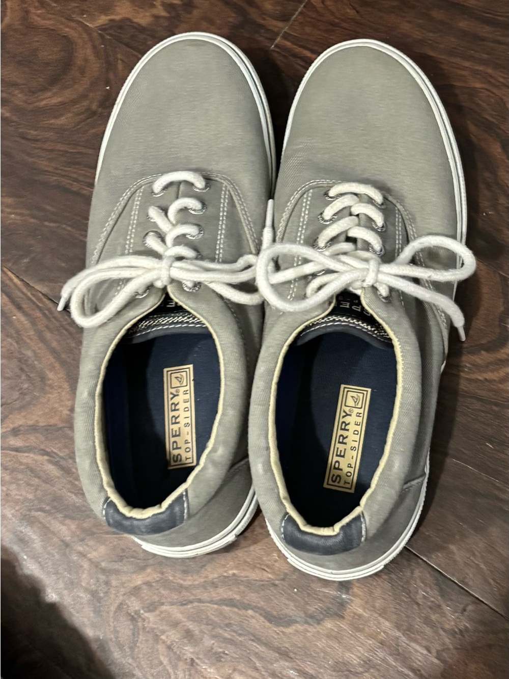 Sperry Men's Light Gray Canvas Boat Shoes